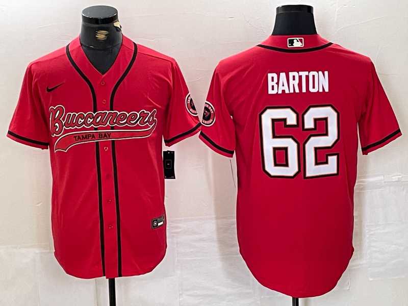 Men%27s Tampa Bay Buccaneers #62 Graham Barton Red Cool Base Stitched Baseball Jersey